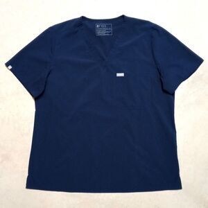 Figs Technical Collection Scrub Top Navy Blue Size XXL Nurse Medical Pocket